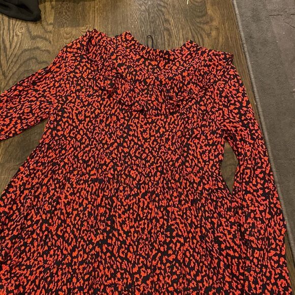 Zara Red and Black Long Sleeve Dress - Picture 4 of 6